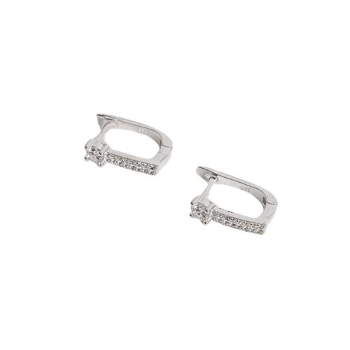 Argola click oval cravejada 11mm detalhe zircônia redonda