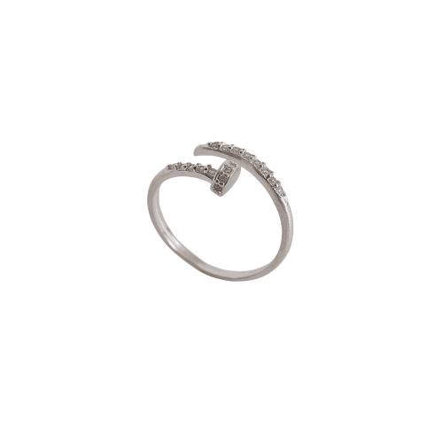 Anel prego cravejado regulável P