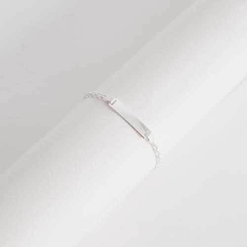 Pulseira infantil placa corrente grumet 14cm