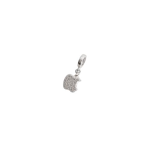 Berloque pingente maçã cravejada 10mm