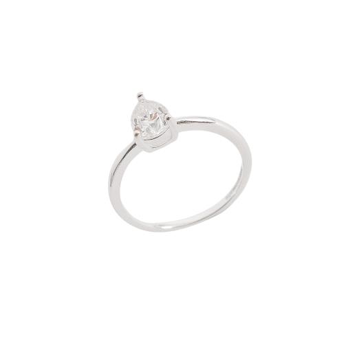 Anel solitário moissanite gota 5x7mm
