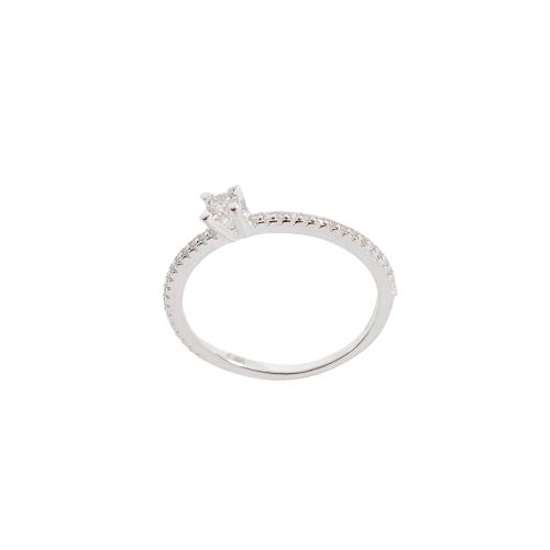 Anel meia aliança com solitário moissanite 3mm 