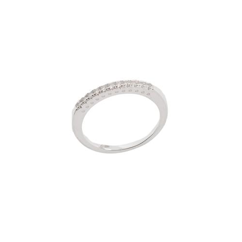 Anel meia aliança moissanite 1.5mm 