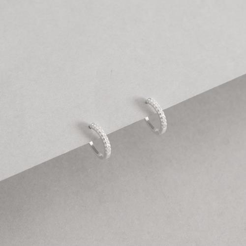 Argola redonda click 12mm cravejada cristal