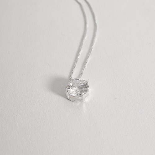 Colar zircônia cristal 10mm 45cm