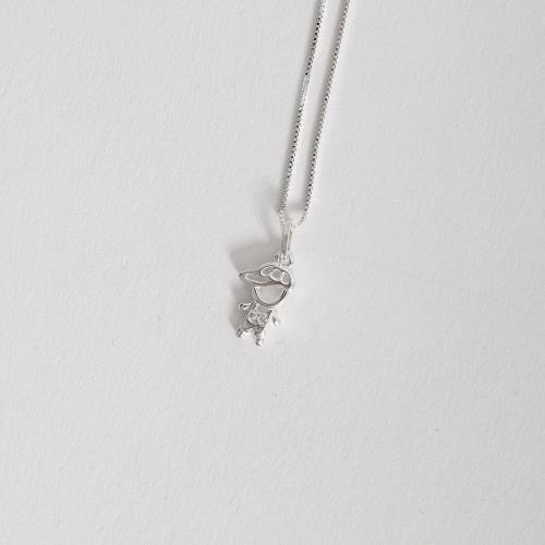 Colar pingente menino detalhe cravejado 11mm 40cm