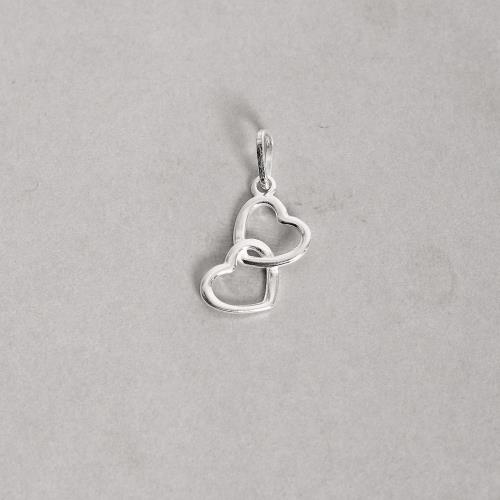 Pingente dois corações vazados 15mm
