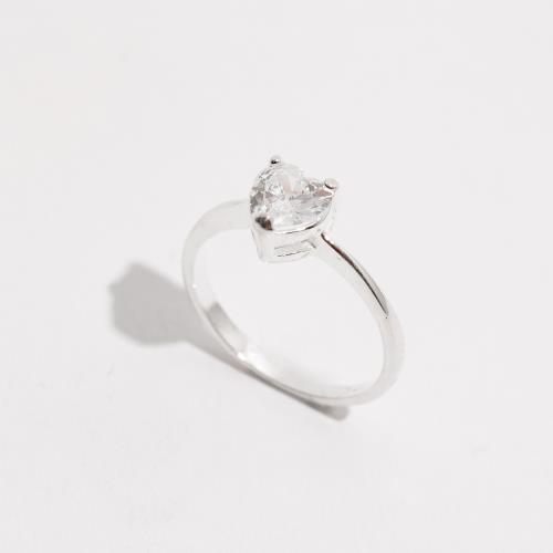 Anel zircônia coração