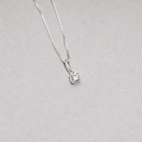 Colar pingente zircônia 4mm 40cm