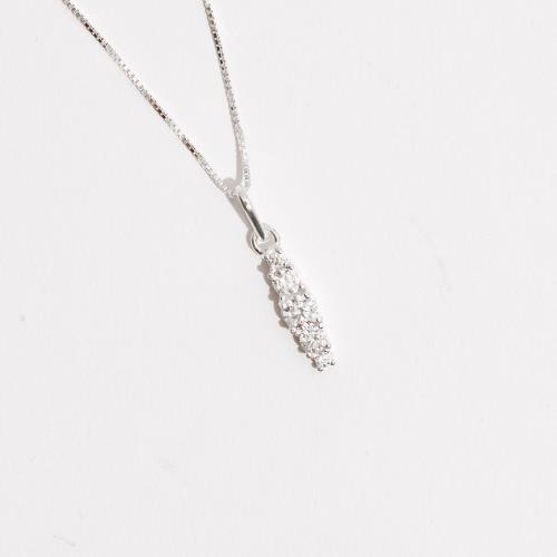 Colar pingente zircônias 15mm 45cm