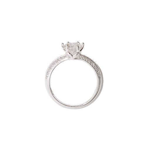 Anel solitário moissanite 7mm com duplo cravejado