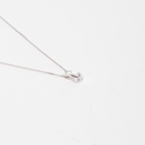 Colar zircônia redonda cristal 5mm 40cm