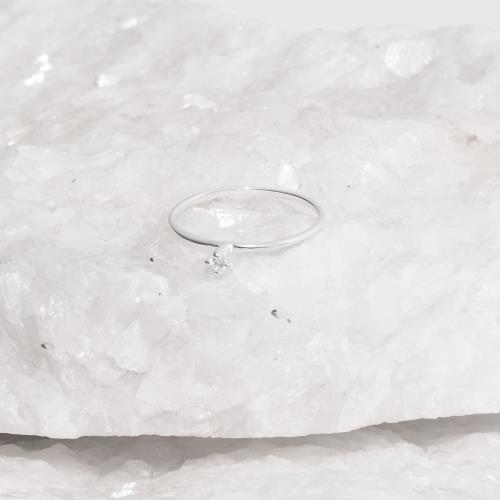 Anel solitário zircônia cristal 2mm