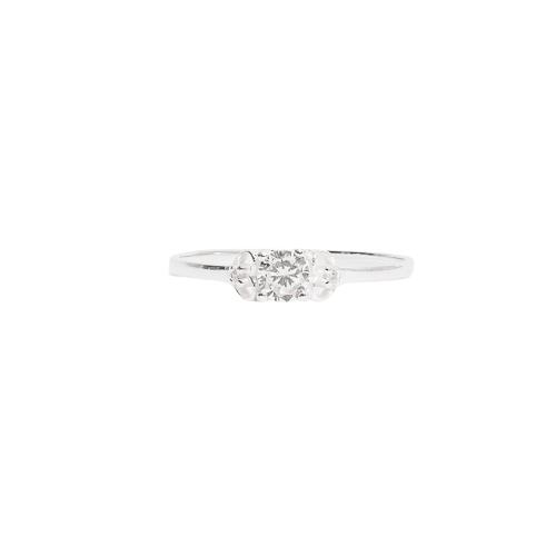 Anel solitário zircônia 4mm detalhe corações