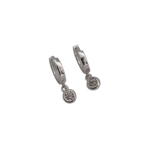 Argola click 10mm pingente zircônia 4mm cristal