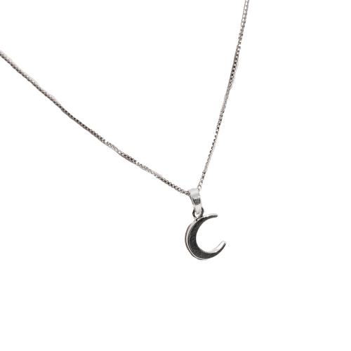Colar pingente lua 9mm 40cm
