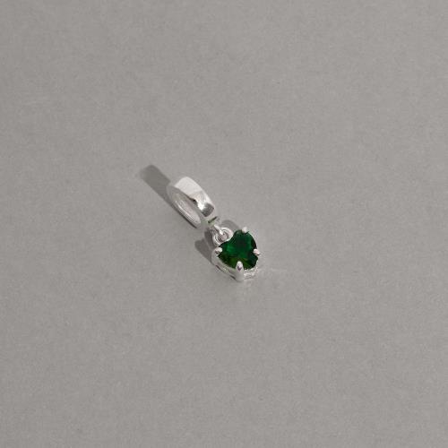 Berloque pingente zircônia coração esmeralda 5mm