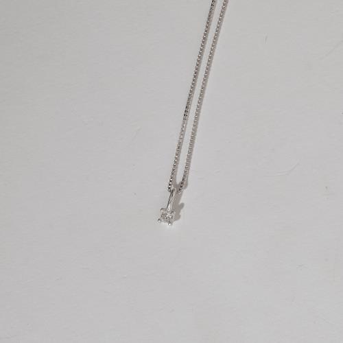Colar pingente zircônia 3mm 40cm