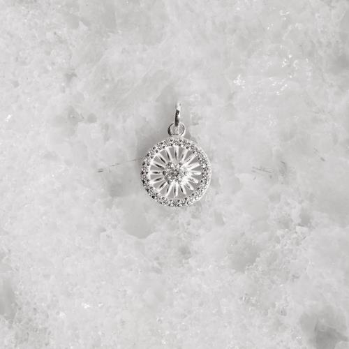 Pingente medalha vazada cravejada 11mm
