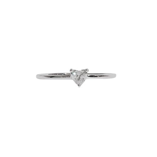 Anel solitário moissanite coração 4x4mm
