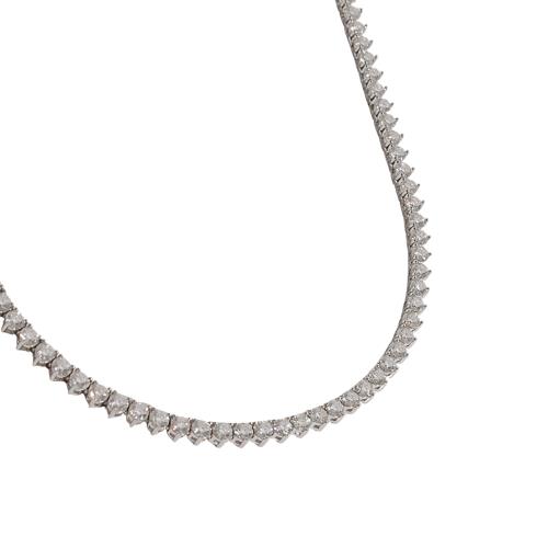 Colar Riviera 3 pontas moissanite 3mm 42cm fecho gaveta