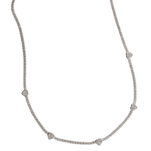 Colar Riviera 2.0 com entremeios zircônias coração 40+5cm