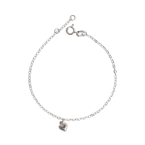 Pulseira pingente coração 6mm 19cm
