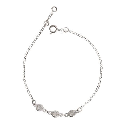 Pulseira entremeios zircônias 5mm 19cm