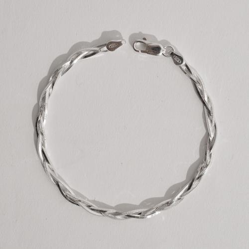 Pulseira corrente rabo de rato fio quadrado trançado 3.6