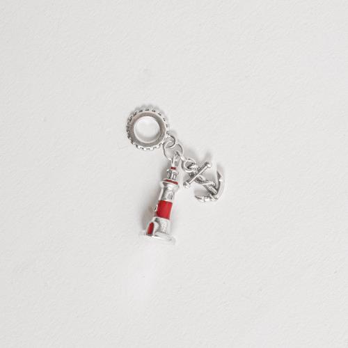Berloque pingentes farol e âncora envelhecido