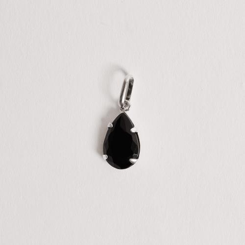 Pingente zircônia gota ônix 12mm