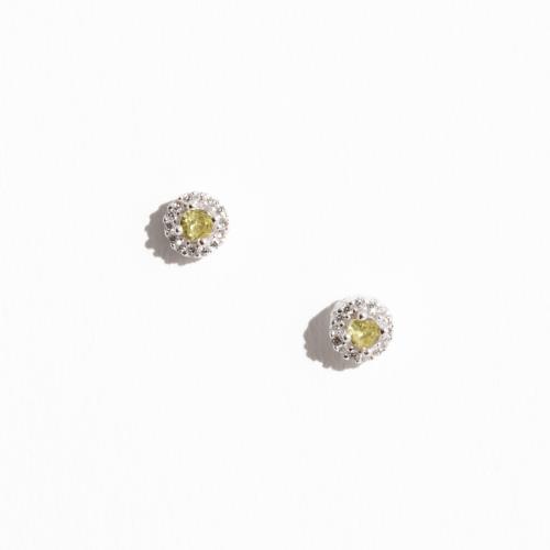 Brinco zircônia amarela com cravejado 6mm
