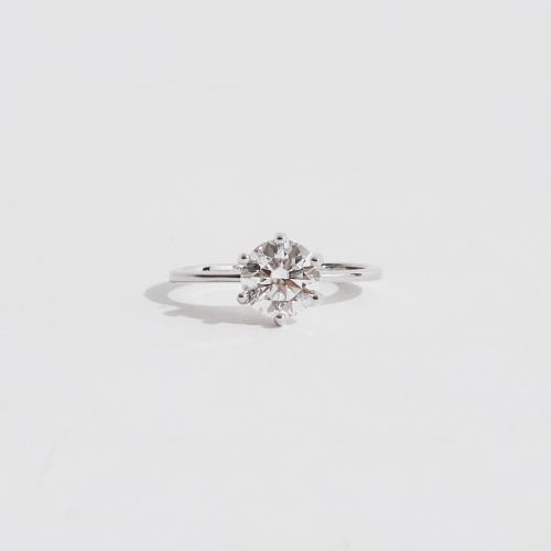 Anel solitário moissanite cristal 7mm ródio