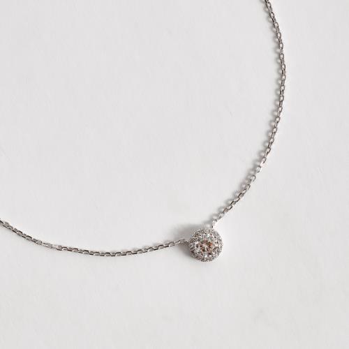 Colar entremeio moissanite cristal 5mm com cravejado corrente cadeadinho 45cm ródio