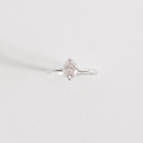 Anel solitário moissanite oval 5x7mm