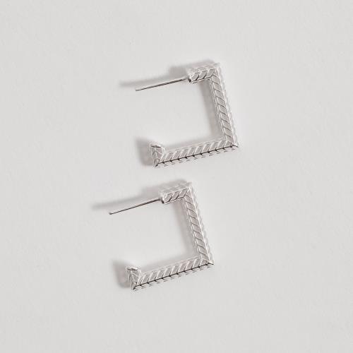 Argola quadrada renda Italiana 17mm tarraxa