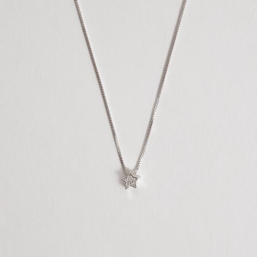 Colar estrela cravejada 5mm 40cm