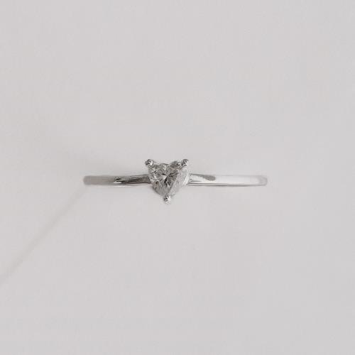 Anel solitário moissanite coração 4x4mm