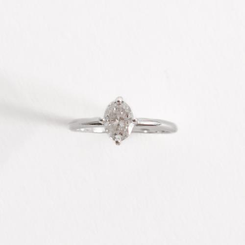 Anel solitário moissanite oval 5x7mm