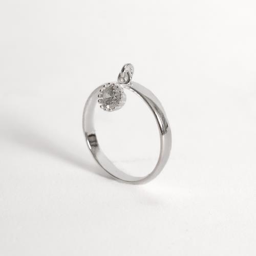 Anel pingente zircônia 4mm