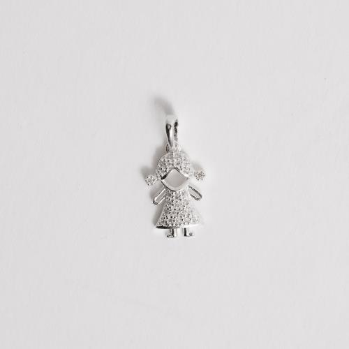 Pingente menina cravejada 13mm