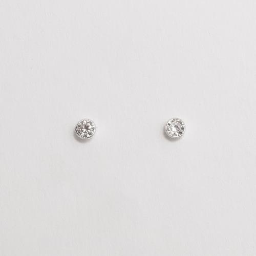 Brinco zircônia europeia redonda embutida 3mm