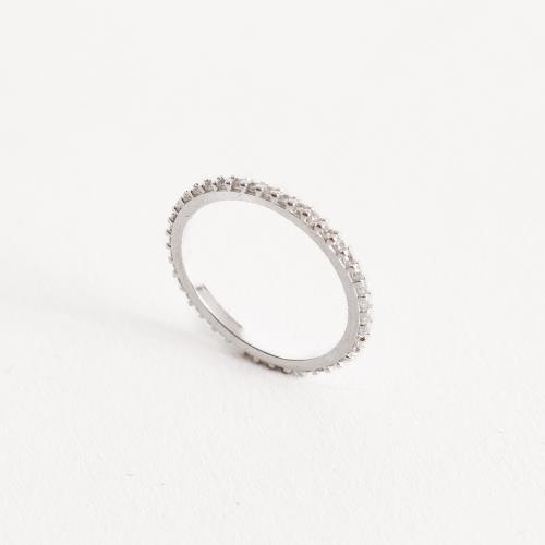 Anel aliança cravejada 1.5mm