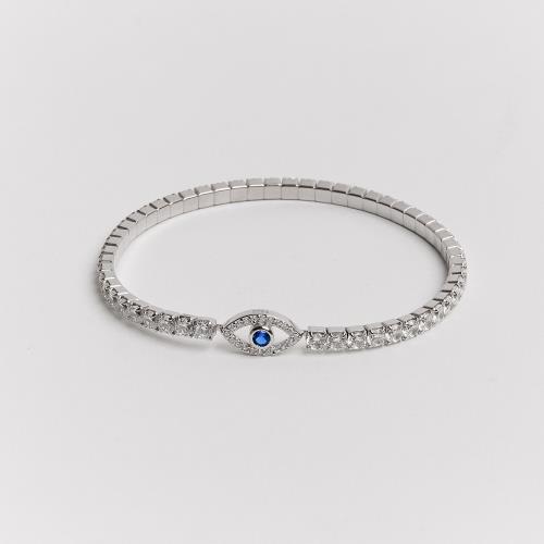 Pulseira Riviera 3.2 entremeio olho grego ródio