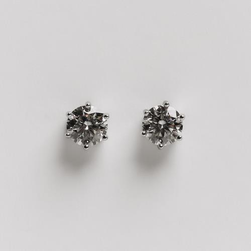 Brinco moissanite redondo 8mm ródio