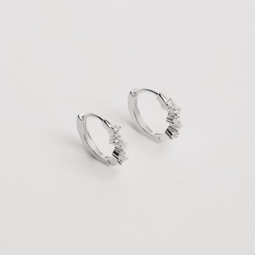 Argola click 11mm com zircônias redondas