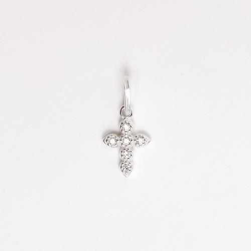 Pingente cruz cravejada cristal 9mm