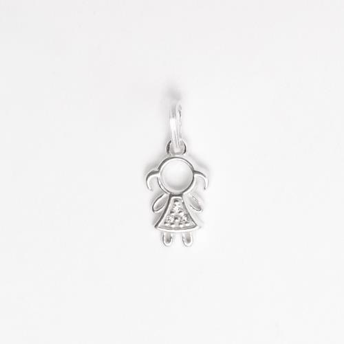 Pingente menina cravejada cristal 11mm