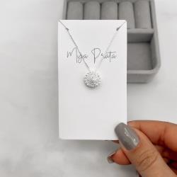 Colar botão cravejado caixa alta 11mm 45cm