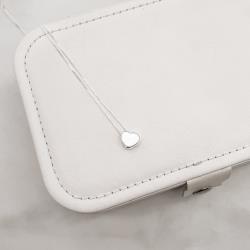 Colar coração de lado passante 8mm 45cm